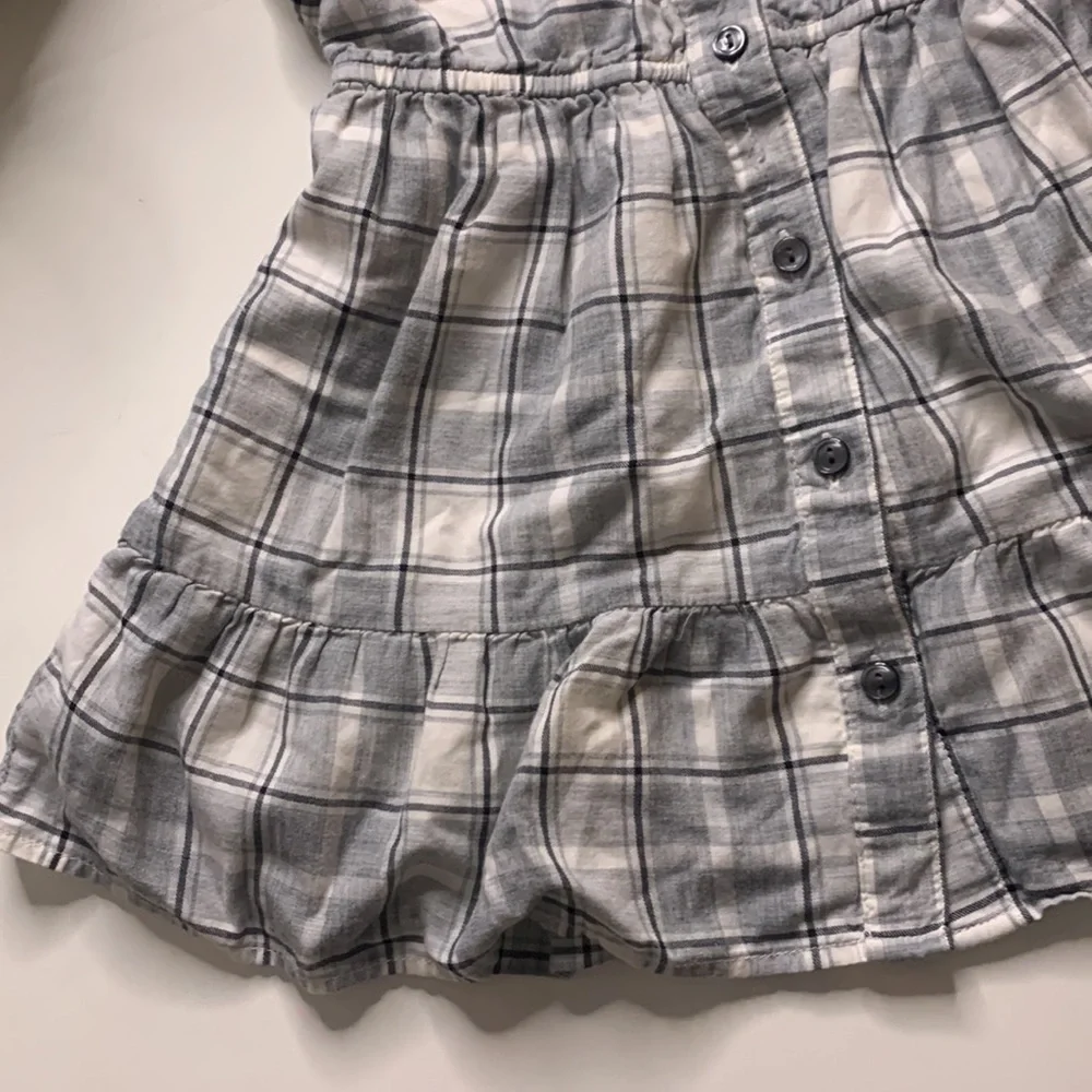Gap kids extra small plaid button front sleeveless casual dress xs